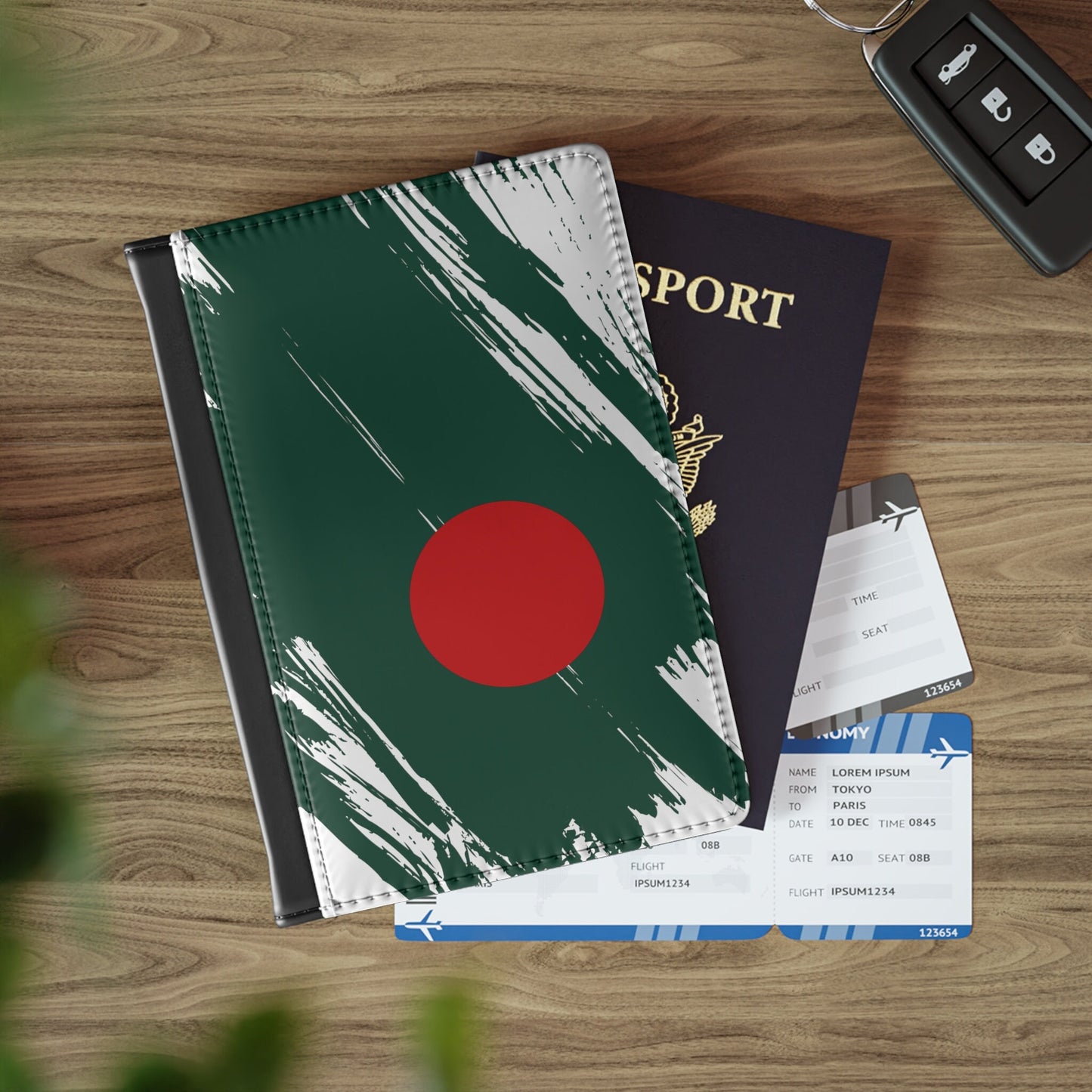 Bangladesh Flag Leather Passport Holder, traveler's and expats' essential, study abroad must-have, wanderlust accessory