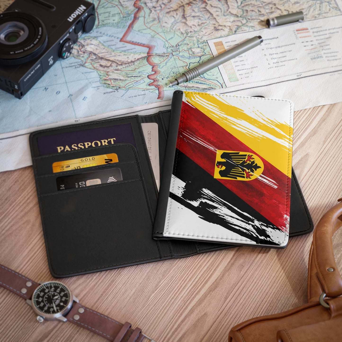 Germany Flag Passport Holder, traveler's and expats' essential, study abroad must-have, wanderlust accessory