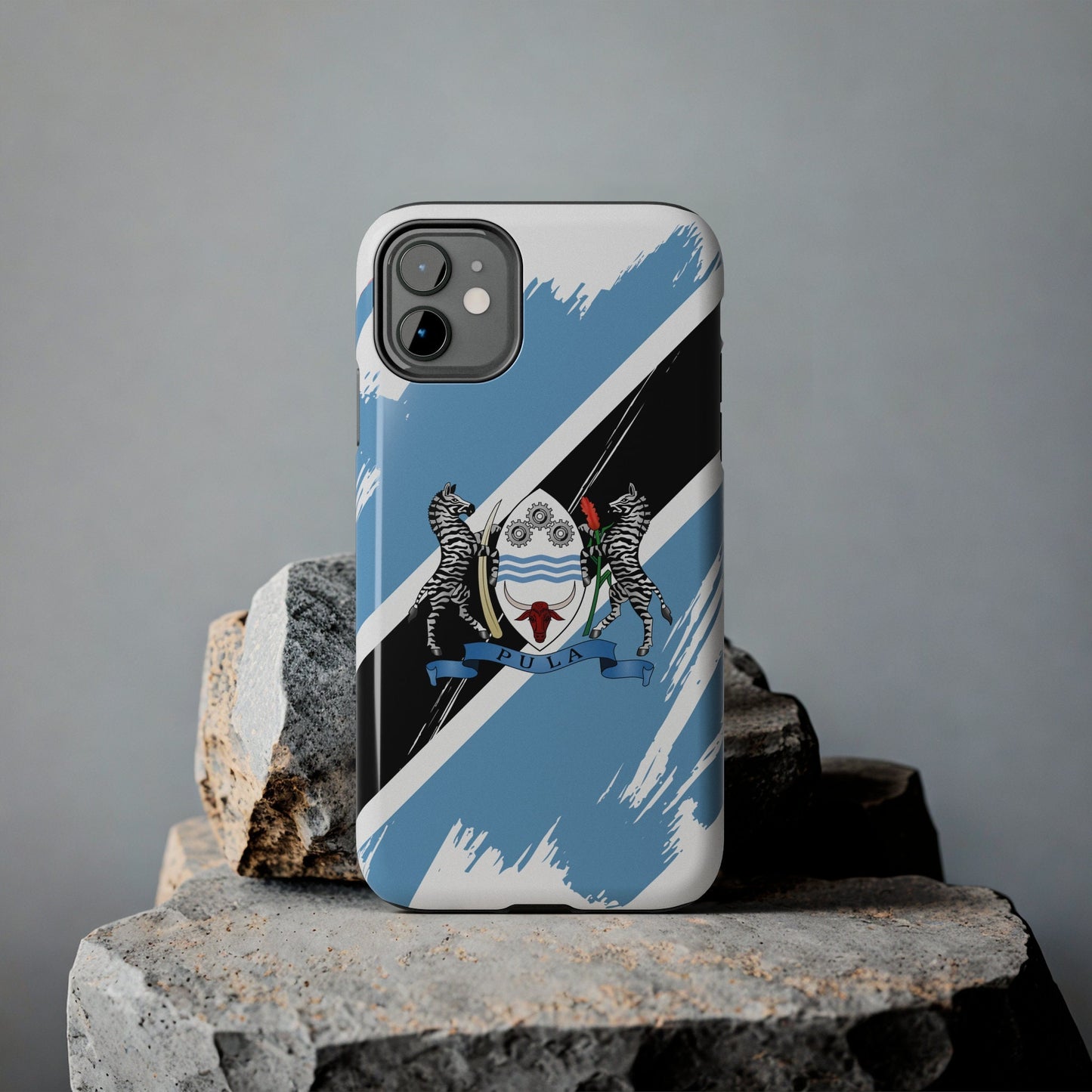 Botswana Flag iPhone Case iPhone 15 14 13 12 Mini 11 XR Xs X 8 7 SE iPhone Pro Max , Iphone cover, Iphone Tough Case