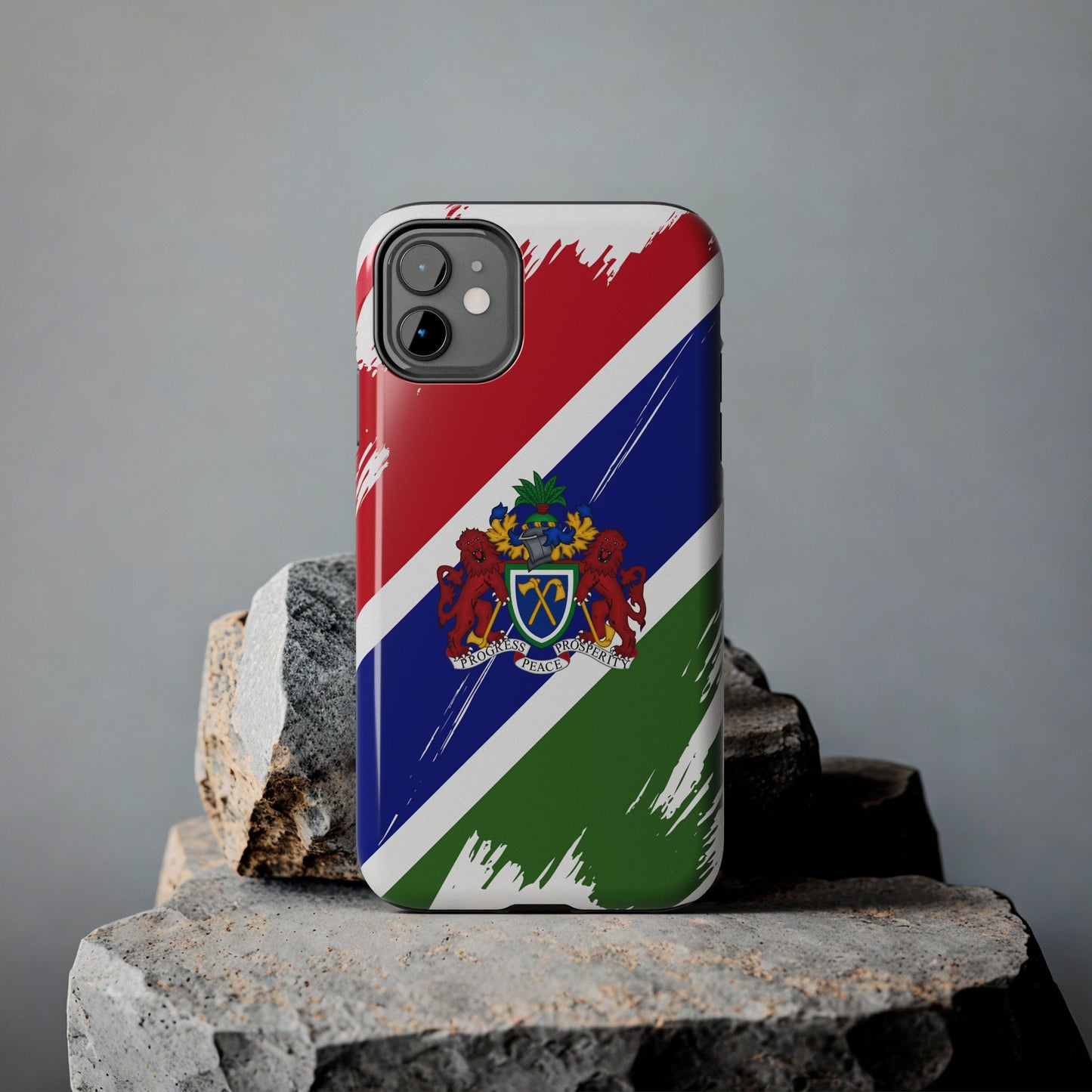 Gambia Flag iPhone Case iPhone 15 14 13 12 Mini 11 XR Xs X 8 7 SE iPhone Pro Max , Iphone cover, Iphone Tough Case