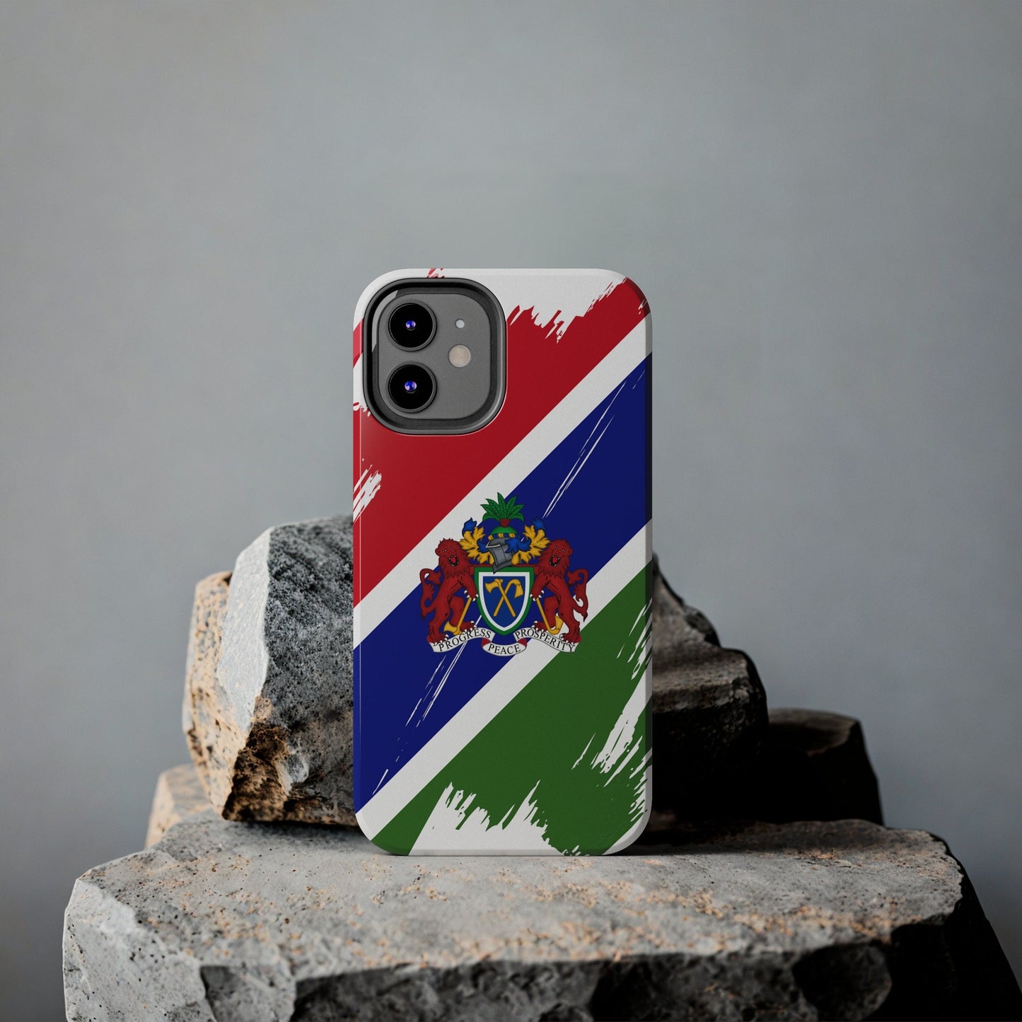 Gambia Flag iPhone Case iPhone 15 14 13 12 Mini 11 XR Xs X 8 7 SE iPhone Pro Max , Iphone cover, Iphone Tough Case