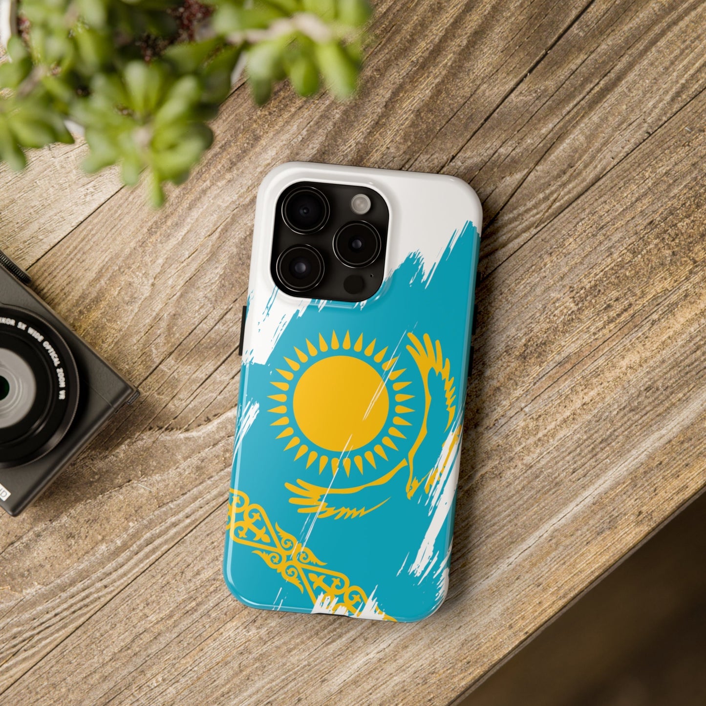 Kazakhstan Flag iPhone Case iPhone 15 14 13 12 Mini 11 XR Xs X 8 7 SE iPhone Pro Max , Iphone cover, Iphone Tough Case