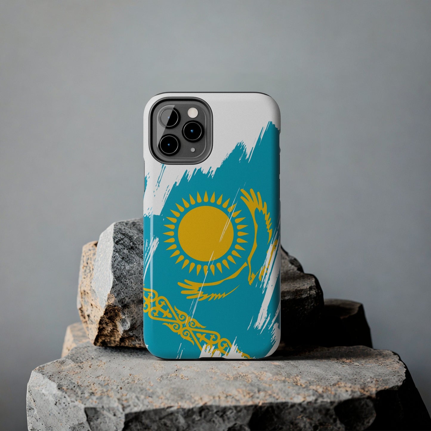 Kazakhstan Flag iPhone Case iPhone 15 14 13 12 Mini 11 XR Xs X 8 7 SE iPhone Pro Max , Iphone cover, Iphone Tough Case