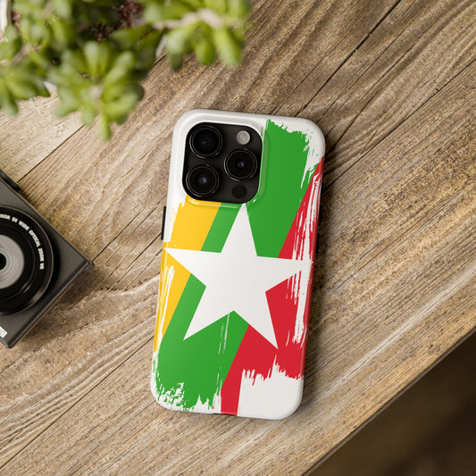 Myanmar  Flag iPhone Case iPhone 15 14 13 12 Mini 11 XR Xs X 8 7 SE iPhone Pro Max , Iphone cover, Iphone Tough Case