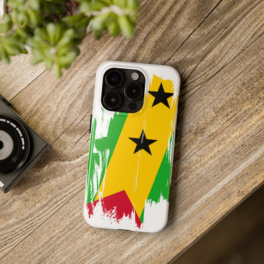 Sao Tome and Principe Flag iPhone Case iPhone 15 14 13 12 Mini 11 XR Xs X 8 7 SE iPhone Pro Max , Iphone cover, Iphone Tough Case