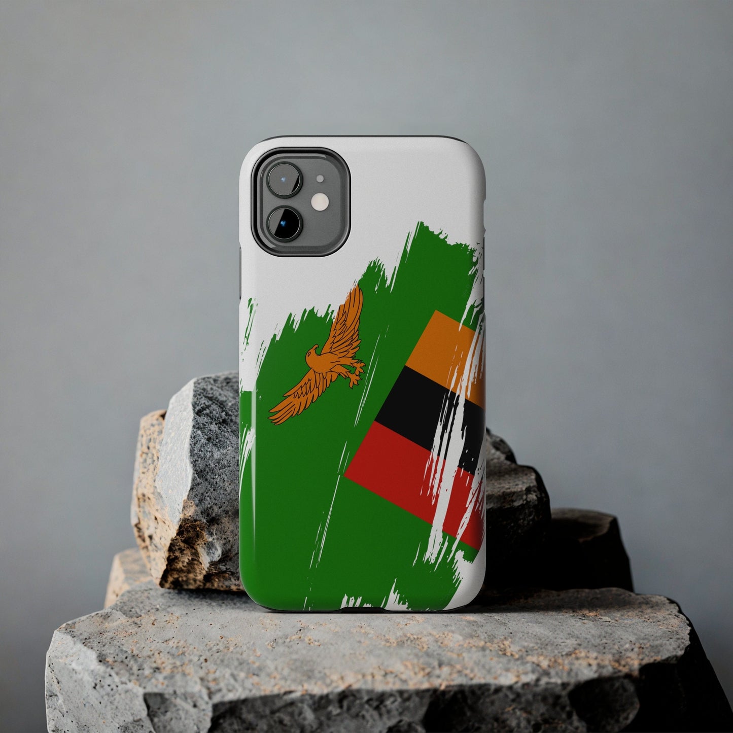 Zambia Flag iPhone Case iPhone 15 14 13 12 Mini 11 XR Xs X 8 7 SE iPhone Pro Max , Iphone cover, Iphone Tough Case