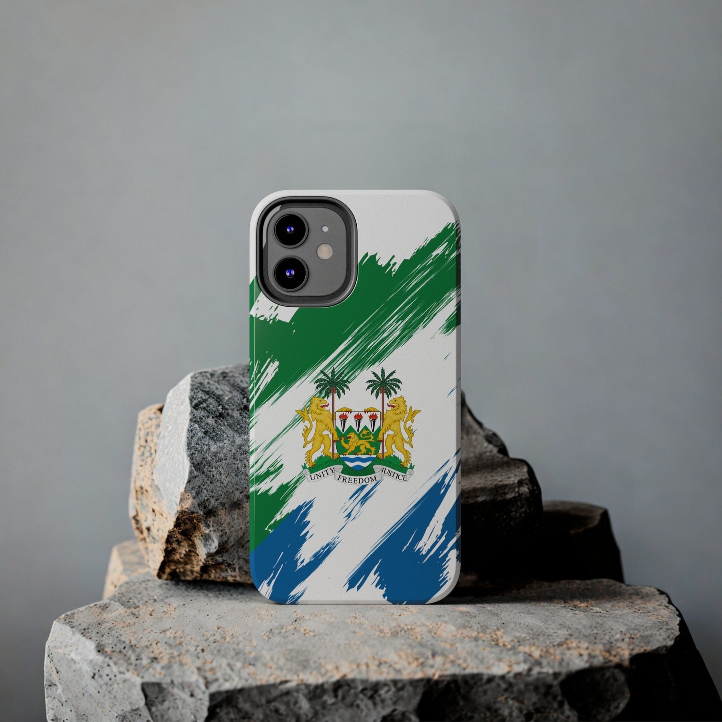 Sierra Leone Flag iPhone Case iPhone 15 14 13 12 Mini 11 XR Xs X 8 7 SE iPhone Pro Max , Iphone cover, Iphone Tough Case