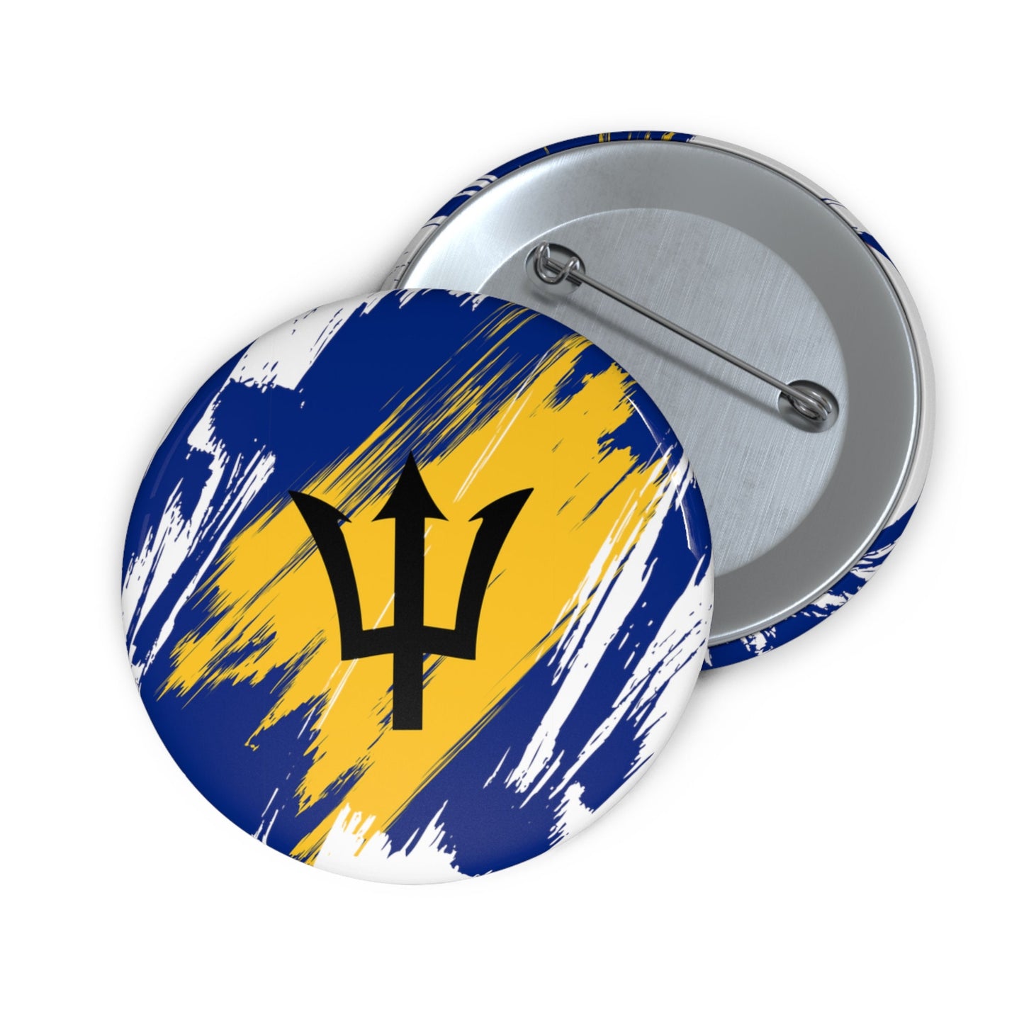 Barbados Flag Pin Button - Custom Pinback, Patriotic Campaign Buttons, Personalized Birthday Pins, Collectible Badge, Metal Pin