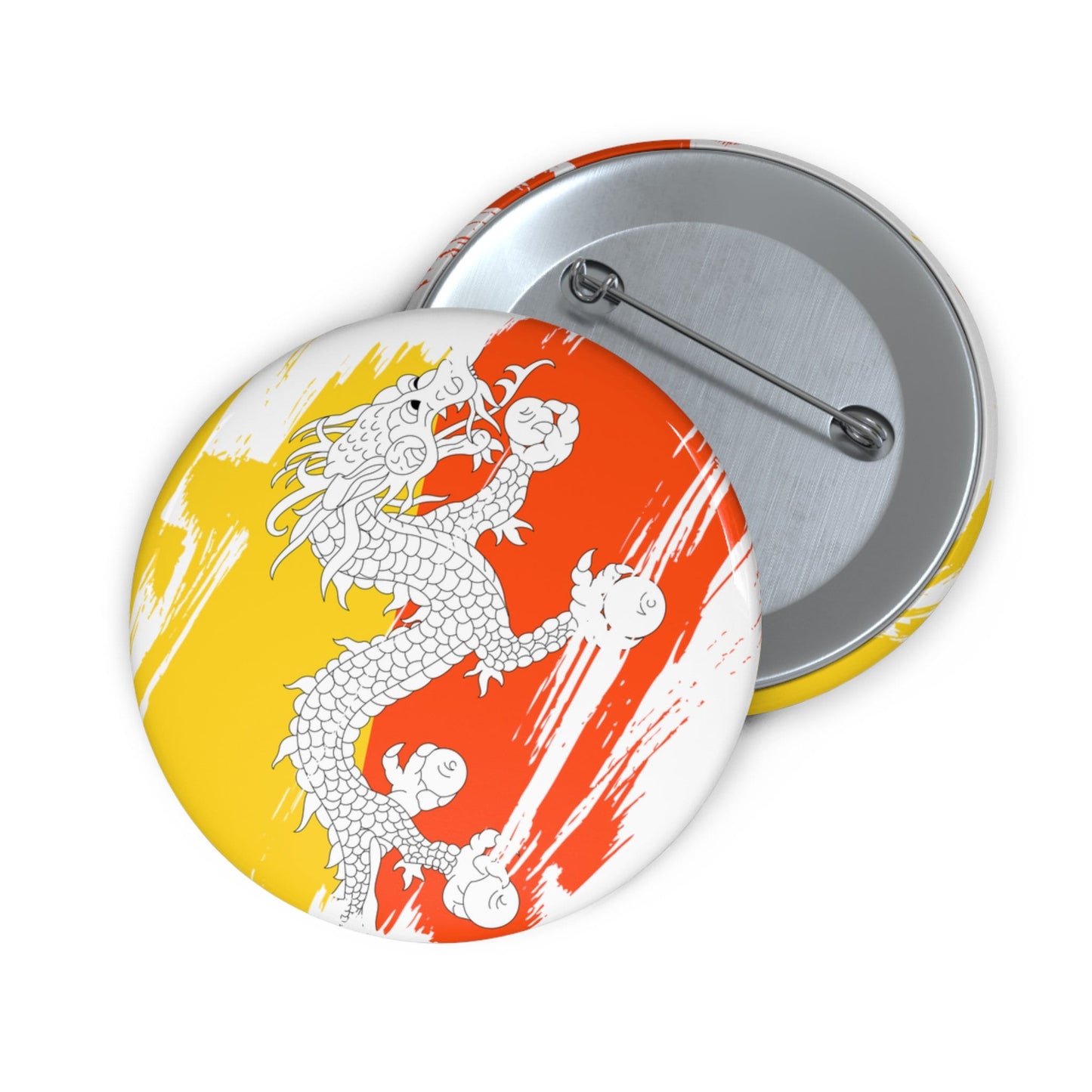 Bhutan Flag Pin Button - Custom Pinback, Patriotic Campaign Buttons, Personalized Birthday Pins, Collectible Badge, Metal Pin