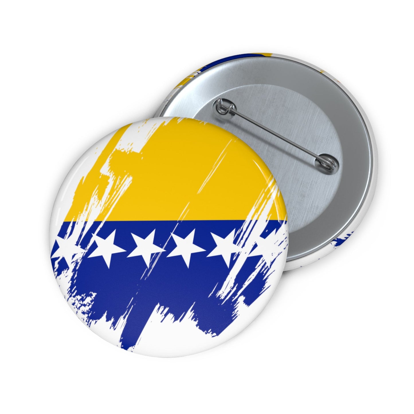 Bosnia and Herzegovina Flag Pin Button-Custom Pinback, Patriotic Campaign Buttons, Personalized Birthday Pins, Metal Pin