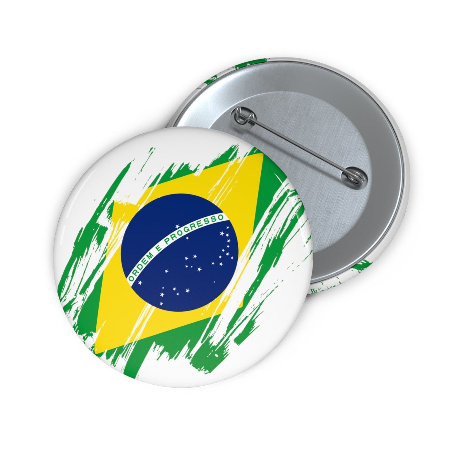 Brazil Flag Pin Button - Custom Pinback, Patriotic Campaign Buttons, Personalized Birthday Pins, Collectible Badge, Metal Pin