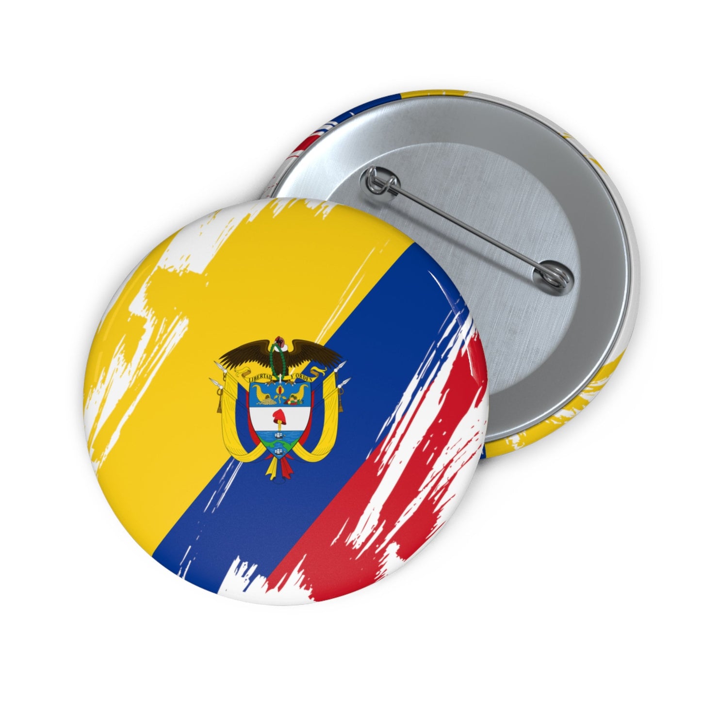 Colombia Flag Pin Button - Custom Pinback, Patriotic Campaign Buttons, Personalized Birthday Pins, Collectible Badge, Metal Pin