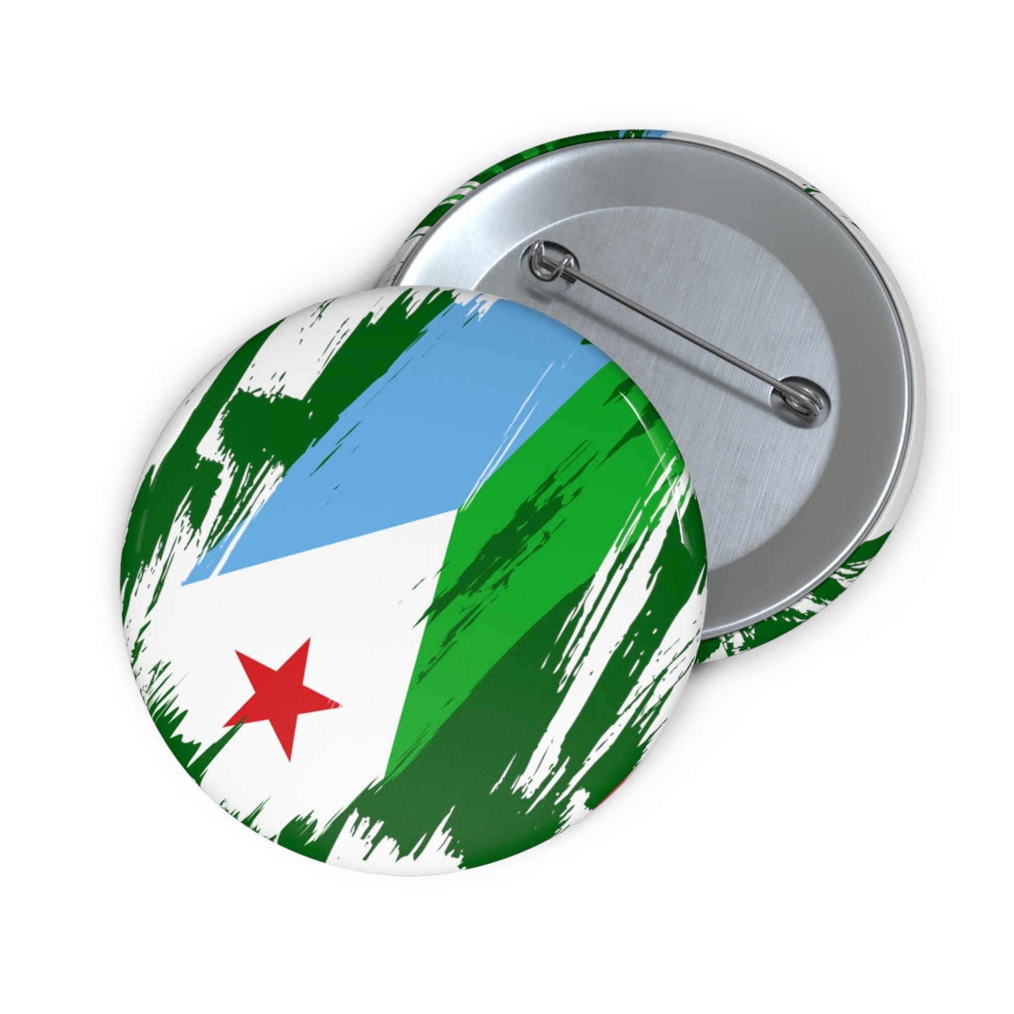 Djibouti Flag Pin Button - Custom Pinback, Patriotic Campaign Buttons, Personalized Birthday Pins, Collectible Badge, Metal Pin