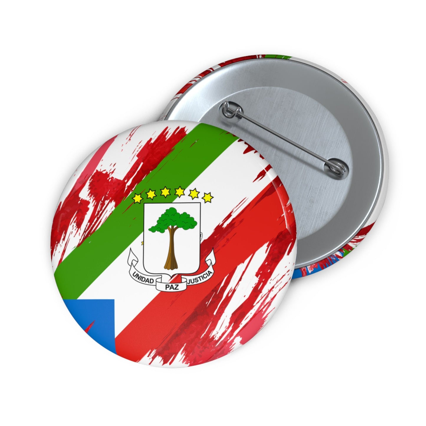 Equatorial Guinea Flag Pin Button - Custom Pinback, Patriotic Campaign Buttons, Personalized Birthday Pins, Collectible Badge, Metal Pin