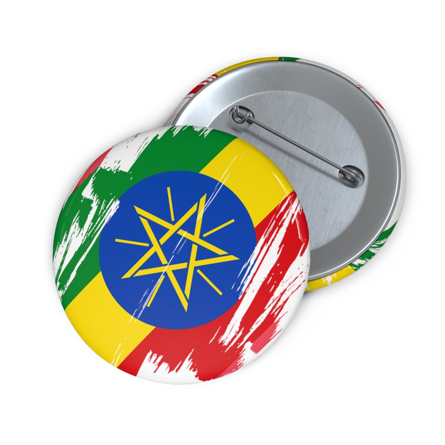 Ethiopia Flag Pin Button - Custom Pinback, Patriotic Campaign Buttons, Personalized Birthday Pins, Collectible Badge, Metal Pin