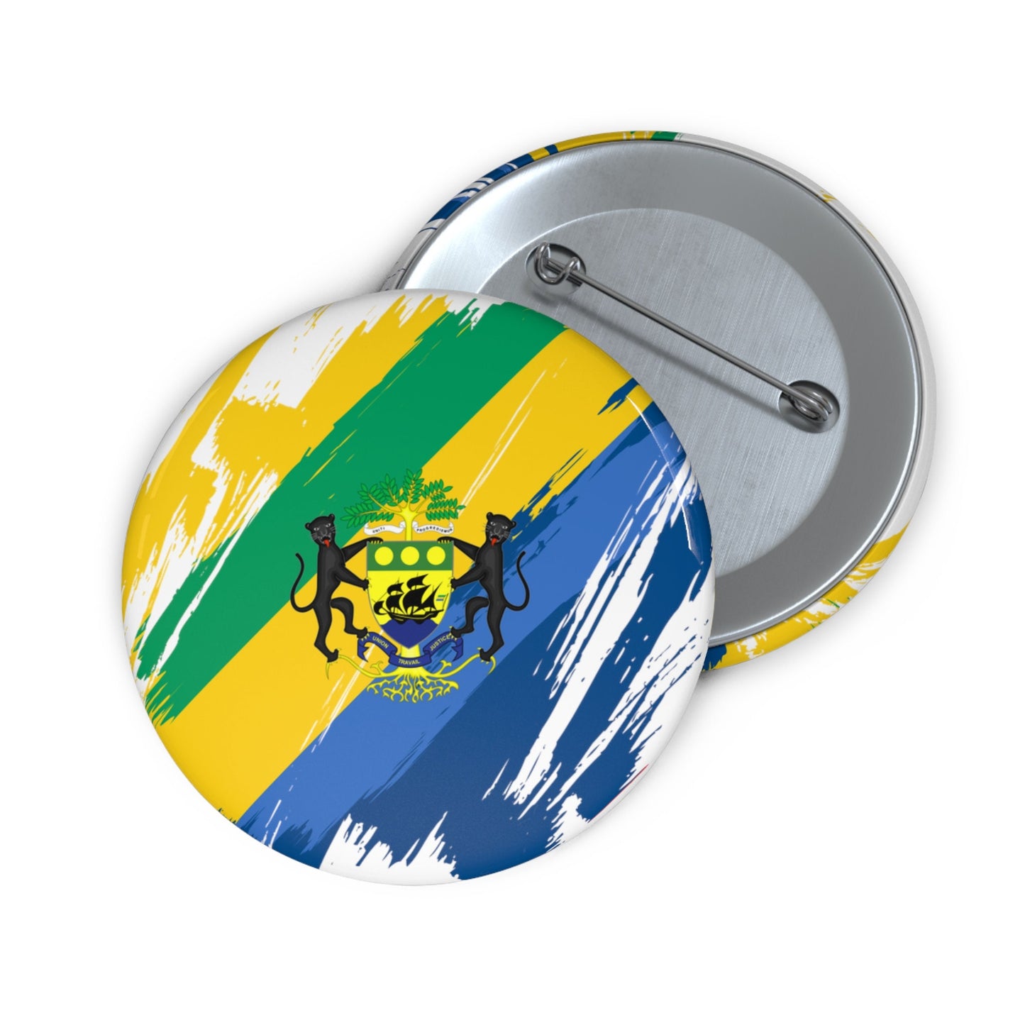 Gabon Flag Pin Button - Custom Pinback, Patriotic Campaign Buttons, Personalized Birthday Pins, Collectible Badge, Metal Pin