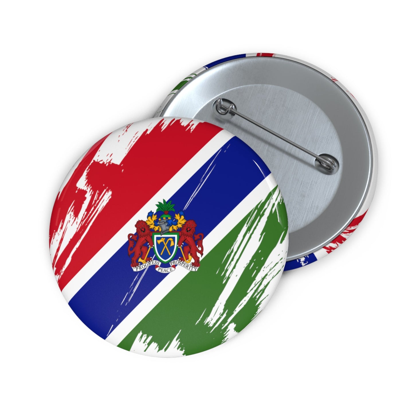 Gambia Flag Pin Button - Custom Pinback, Patriotic Campaign Buttons, Personalized Birthday Pins, Collectible Badge, Metal Pin