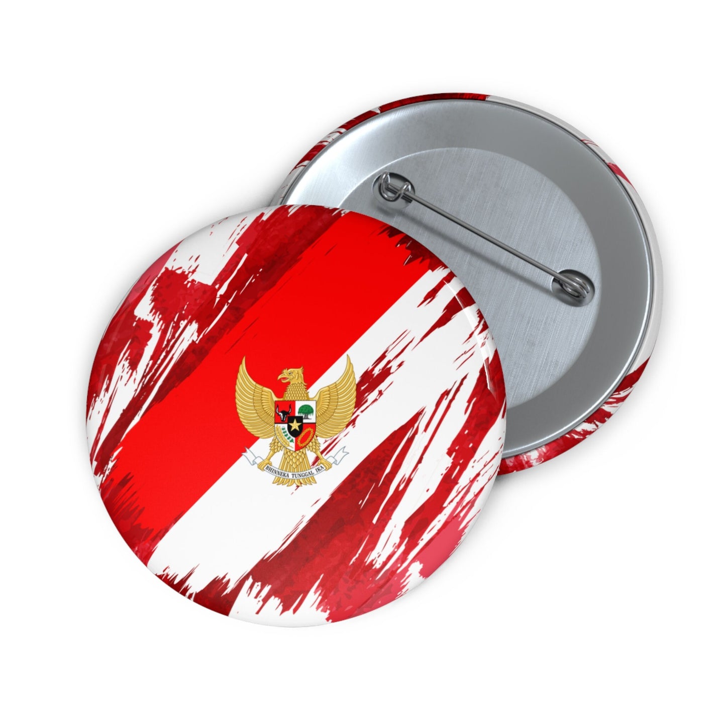 Indonesia Flag Pin Button - Custom Pinback, Patriotic Campaign Buttons, Personalized Birthday Pins, Collectible Badge, Metal Pin