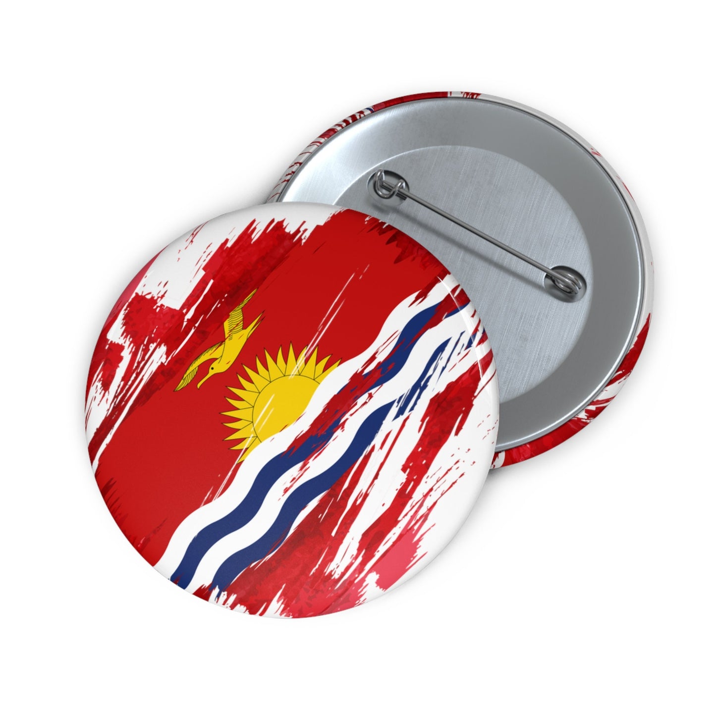 Kiribati Flag Pin Button - Custom Pinback, Patriotic Campaign Buttons, Personalized Birthday Pins, Collectible Badge, Metal Pin