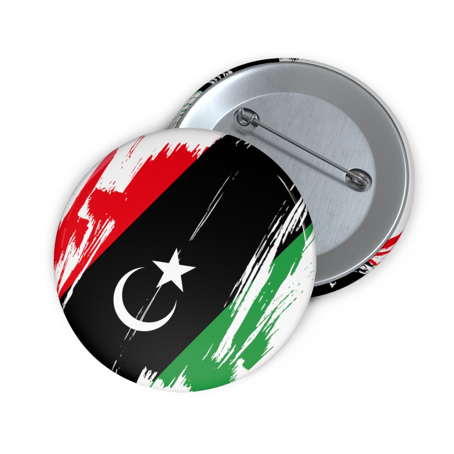 Libya Flag Pin Button - Custom Pinback, Patriotic Campaign Buttons, Personalized Birthday Pins, Collectible Badge, Metal Pin