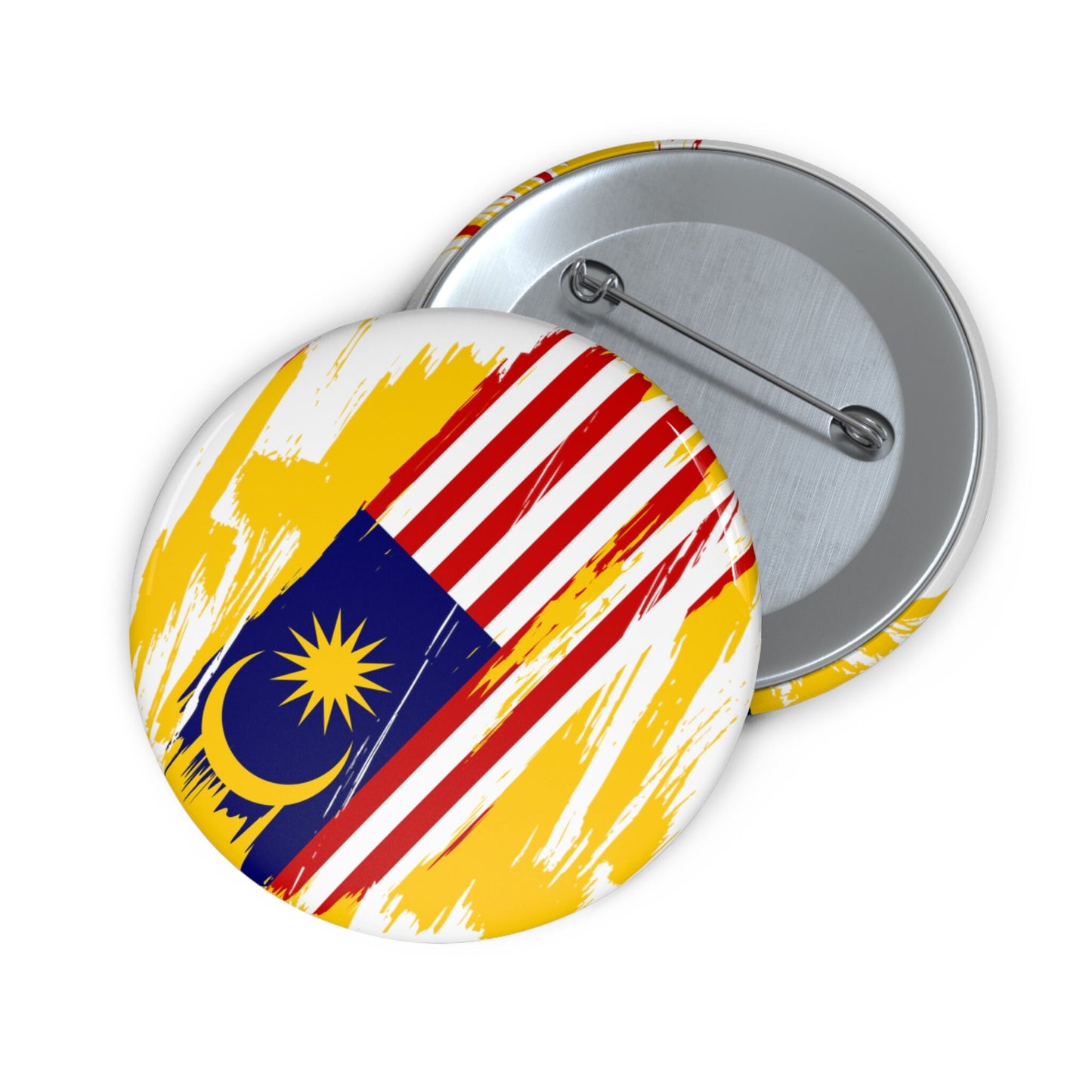 Malaysia Flag Pin Button - Custom Pinback, Patriotic Campaign Buttons, Personalized Birthday Pins, Collectible Badge, Metal Pin