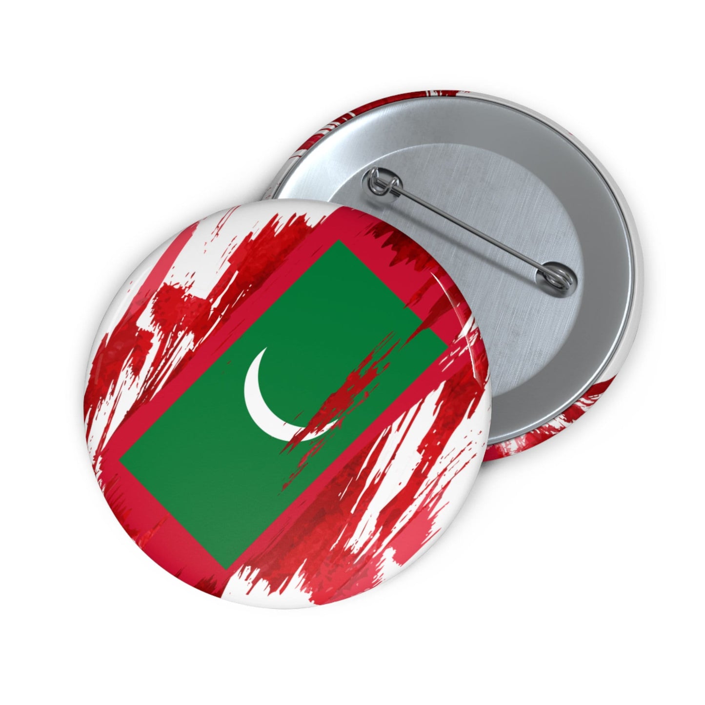 Maldives Flag Pin Button - Custom Pinback, Patriotic Campaign Buttons, Personalized Birthday Pins, Collectible Badge, Metal Pin