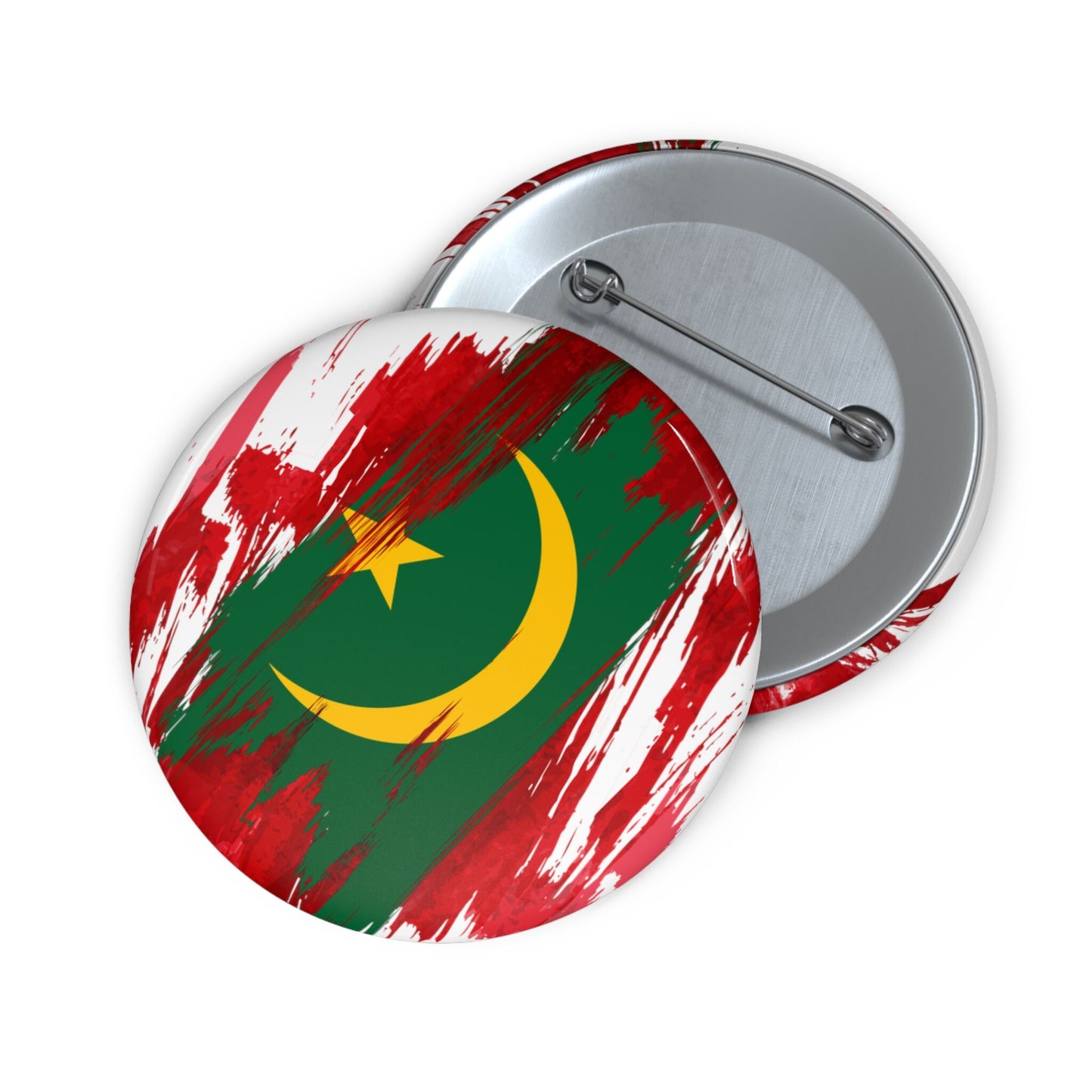 Mauritania Flag Pin Button - Custom Pinback, Patriotic Campaign Buttons, Personalized Birthday Pins, Collectible Badge, Metal Pin