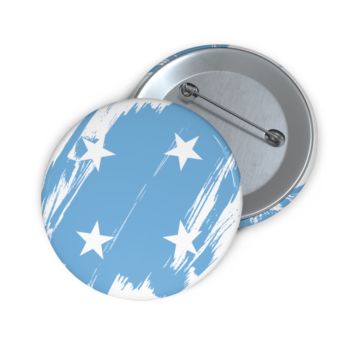 Micronesia Flag Pin Button - Custom Pinback, Patriotic Campaign Buttons, Personalized Birthday Pins, Collectible Badge, Metal Pin