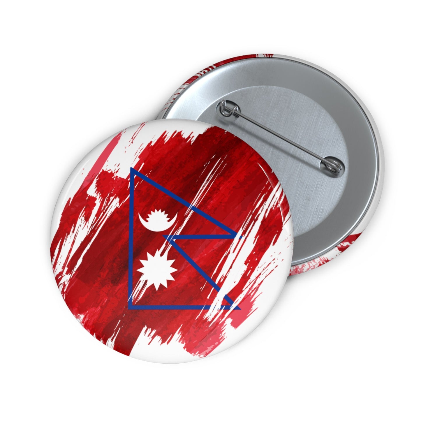 Nepal Flag Pin Button - Custom Pinback, Patriotic Campaign Buttons, Personalized Birthday Pins, Collectible Badge, Metal Pin