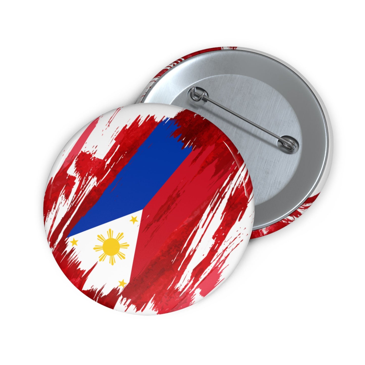 Philippines Flag Pin Button - Custom Pinback, Patriotic Campaign Buttons, Personalized Birthday Pins, Collectible Badge, Metal Pin