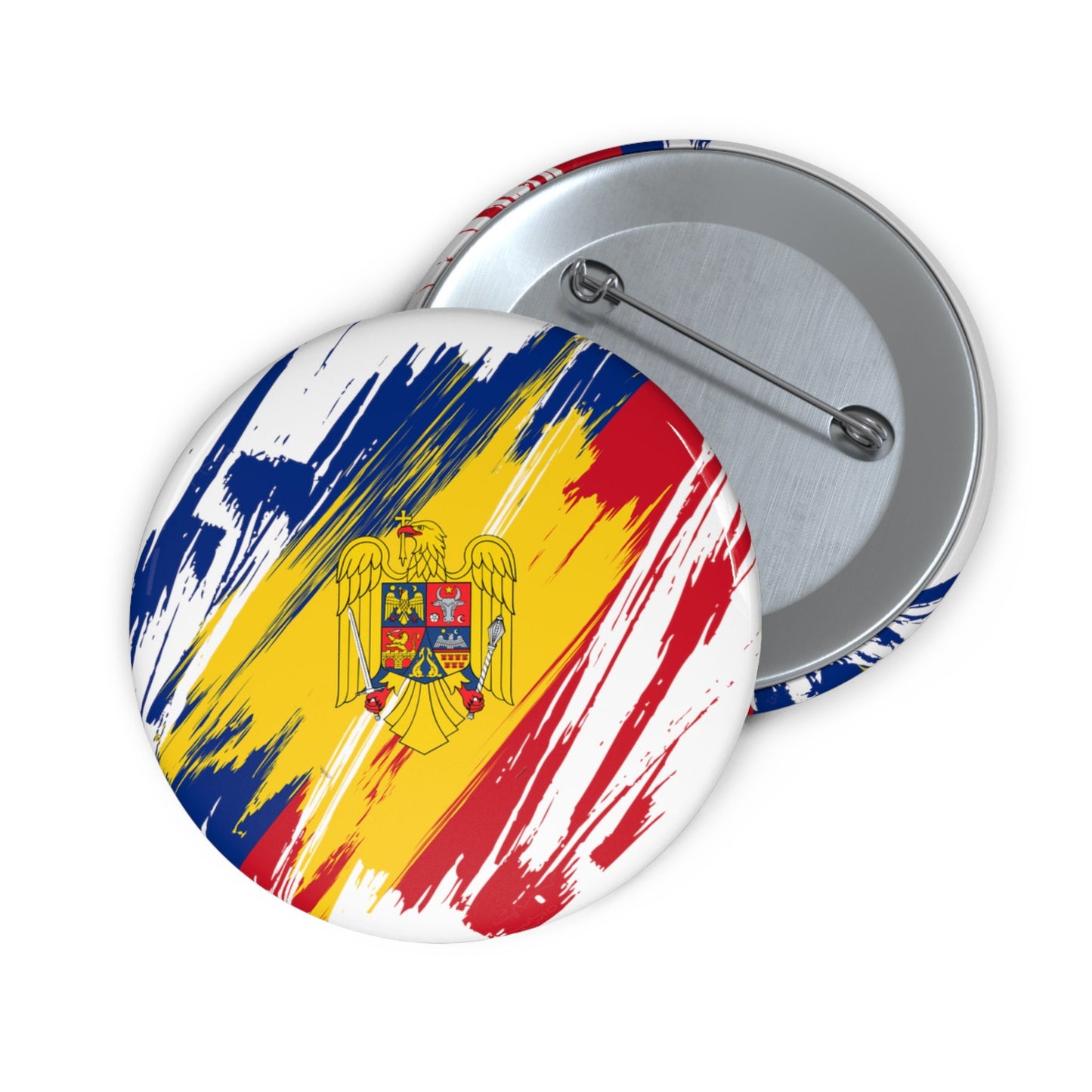 Romania Flag Pin Button - Custom Pinback, Patriotic Campaign Buttons, Personalized Birthday Pins, Collectible Badge, Metal Pin