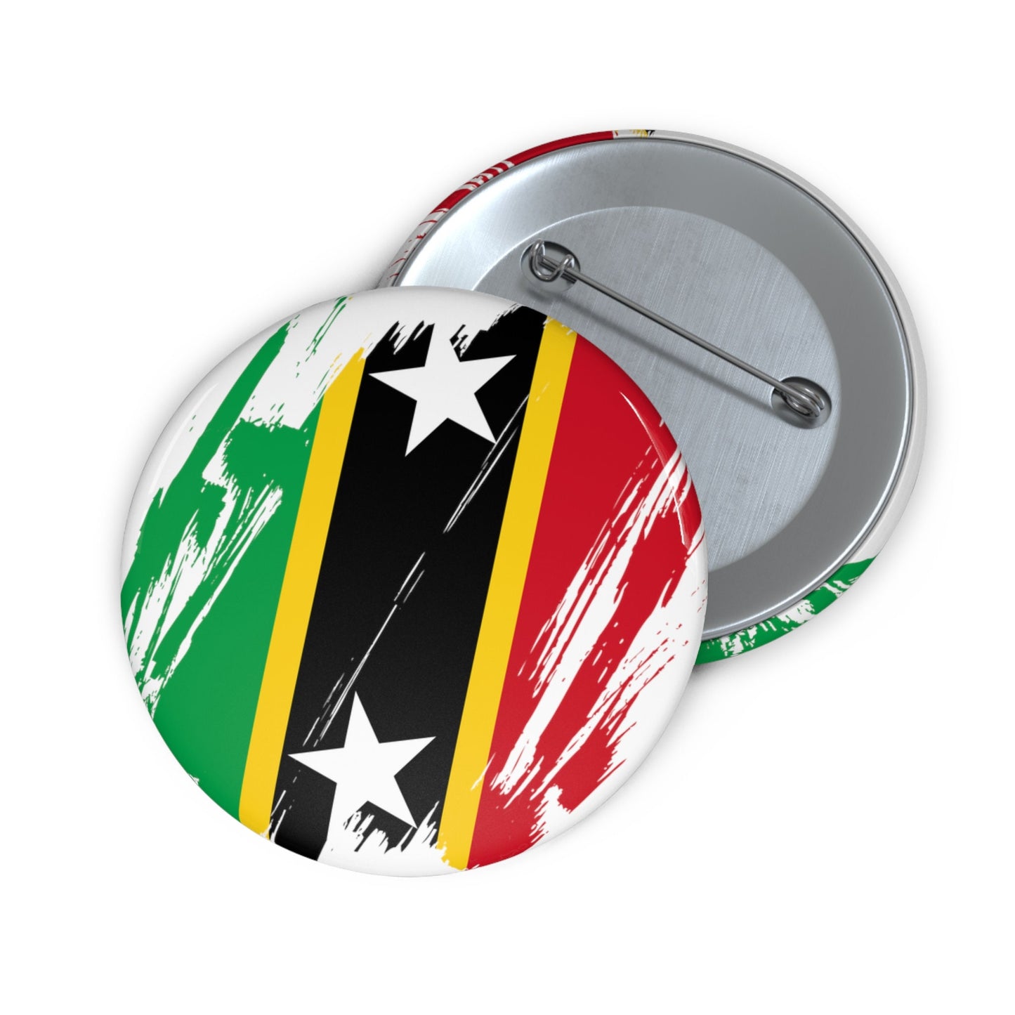 Saint Kitts and Nevis Flag Pin Button - Custom Pinback, Patriotic Campaign Buttons, Personalized Birthday Pins, Collectible Badge, Metal Pin