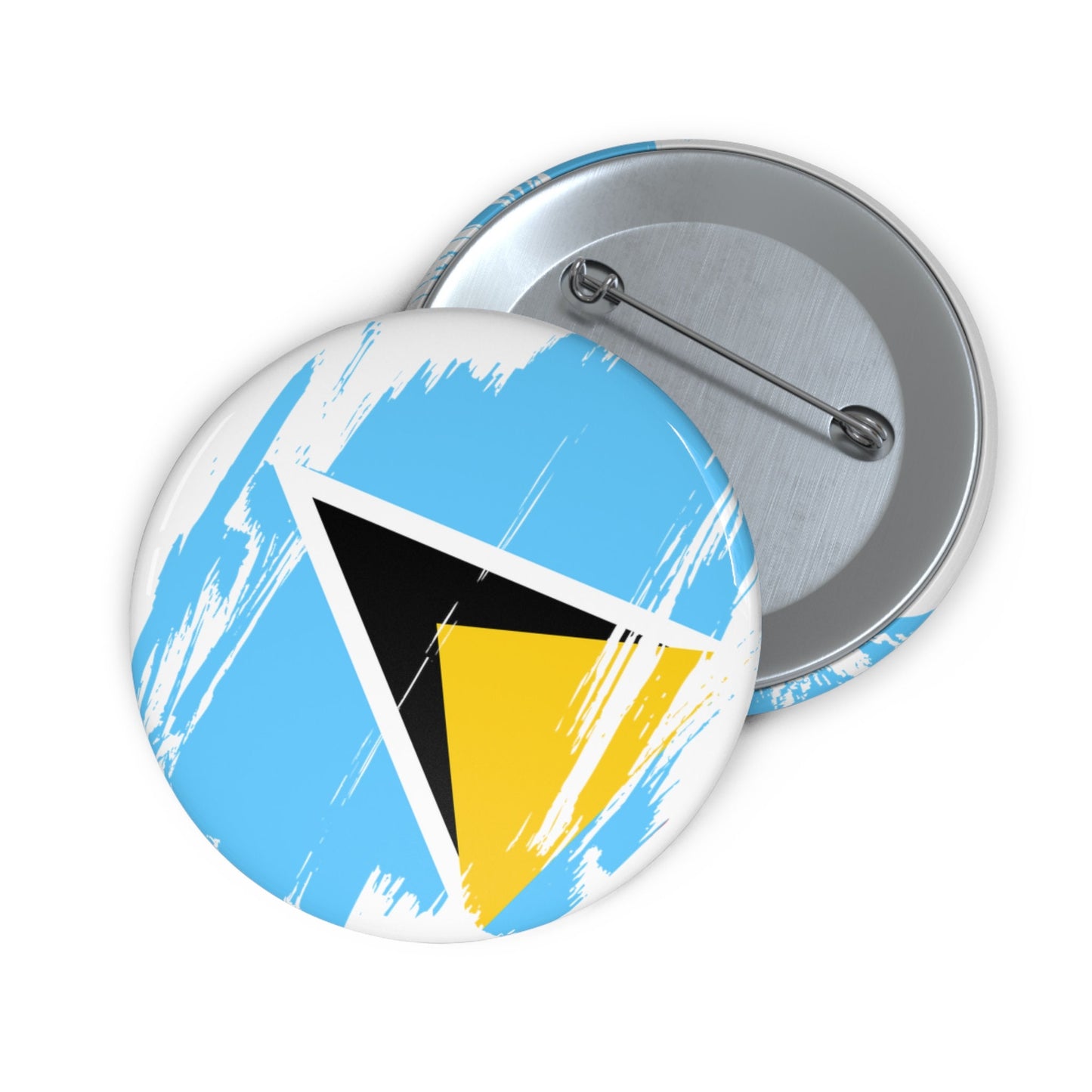 Saint Lucia Flag Pin Button - Custom Pinback, Patriotic Campaign Buttons, Personalized Birthday Pins, Collectible Badge, Metal Pin