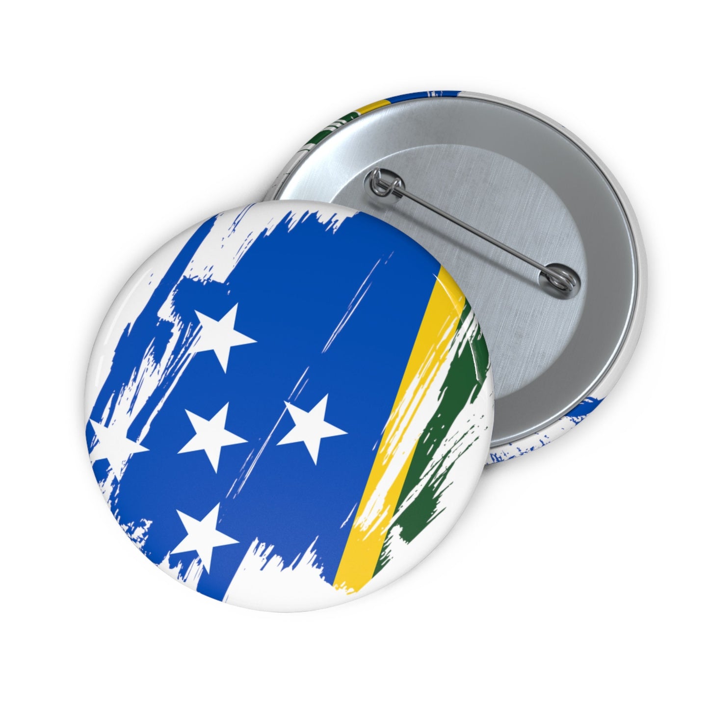 Solomon Islands Flag Pin Button - Custom Pinback, Patriotic Campaign Buttons, Personalized Birthday Pins, Collectible Badge, Metal Pin