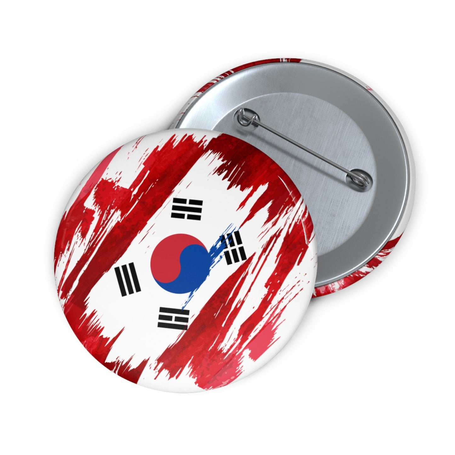 South Korea Flag Pin Button - Custom Pinback, Patriotic Campaign Buttons, Personalized Birthday Pins, Collectible Badge, Metal Pin