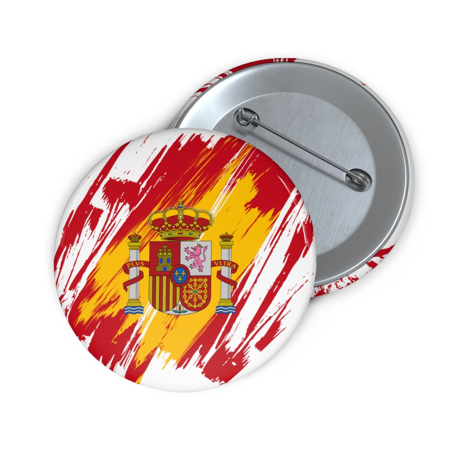 Spain Flag Pin Button - Custom Pinback, Patriotic Campaign Buttons, Personalized Birthday Pins, Collectible Badge, Metal Pin
