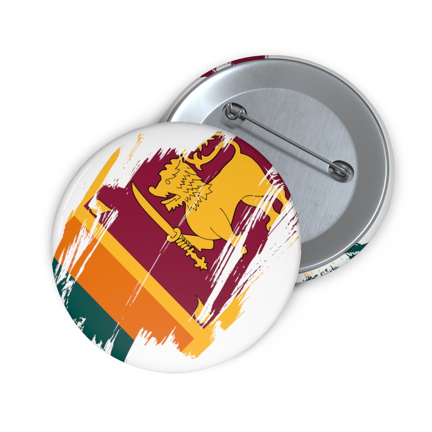 Sri Lanka Flag Pin Button - Custom Pinback, Patriotic Campaign Buttons, Personalized Birthday Pins, Collectible Badge, Metal Pin