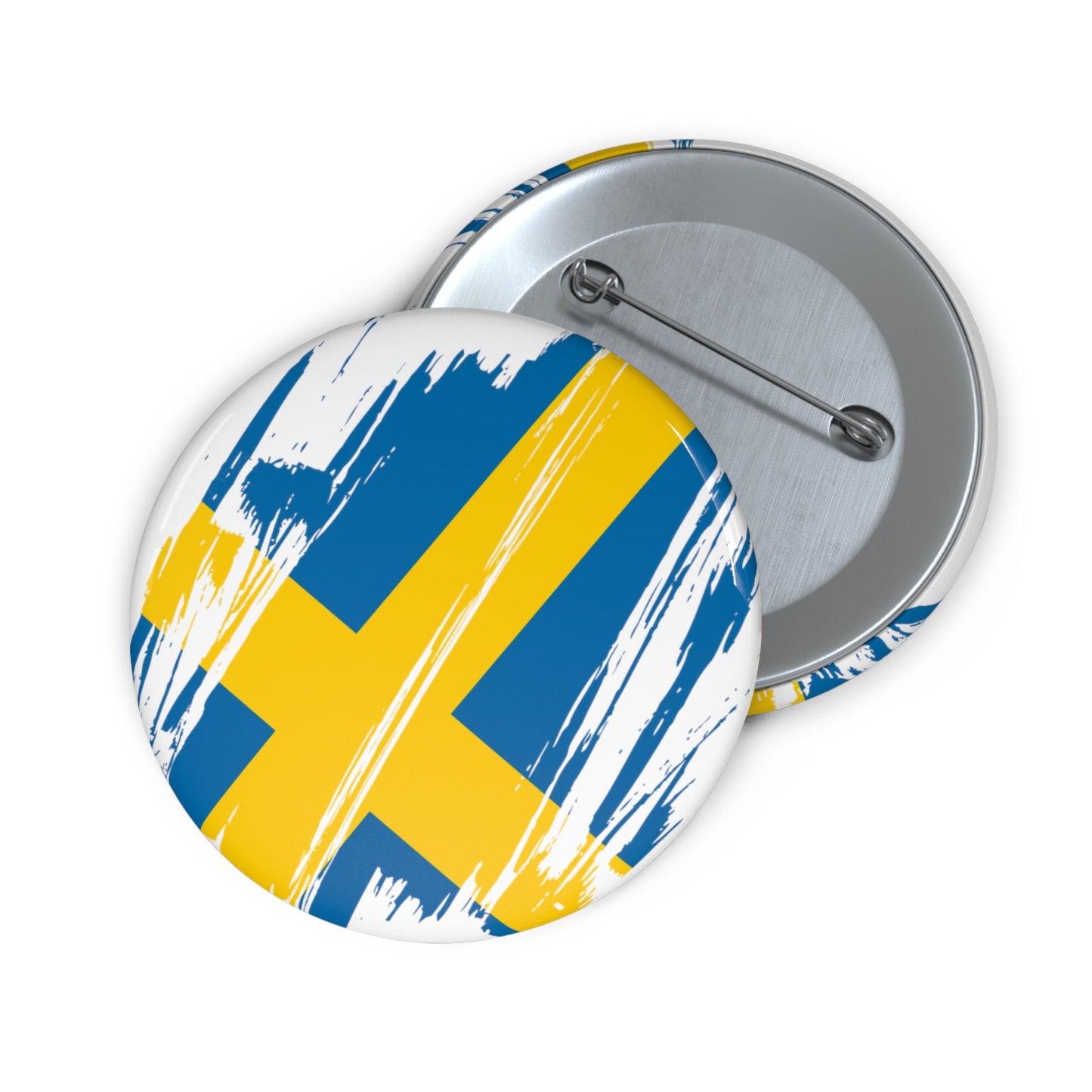Sweden Flag Pin Button - Custom Pinback, Patriotic Campaign Buttons, Personalized Birthday Pins, Collectible Badge, Metal Pin