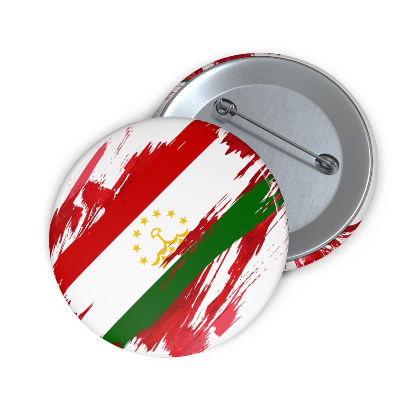 Tajikistan Flag Pin Button - Custom Pinback, Patriotic Campaign Buttons, Personalized Birthday Pins, Collectible Badge, Metal Pin