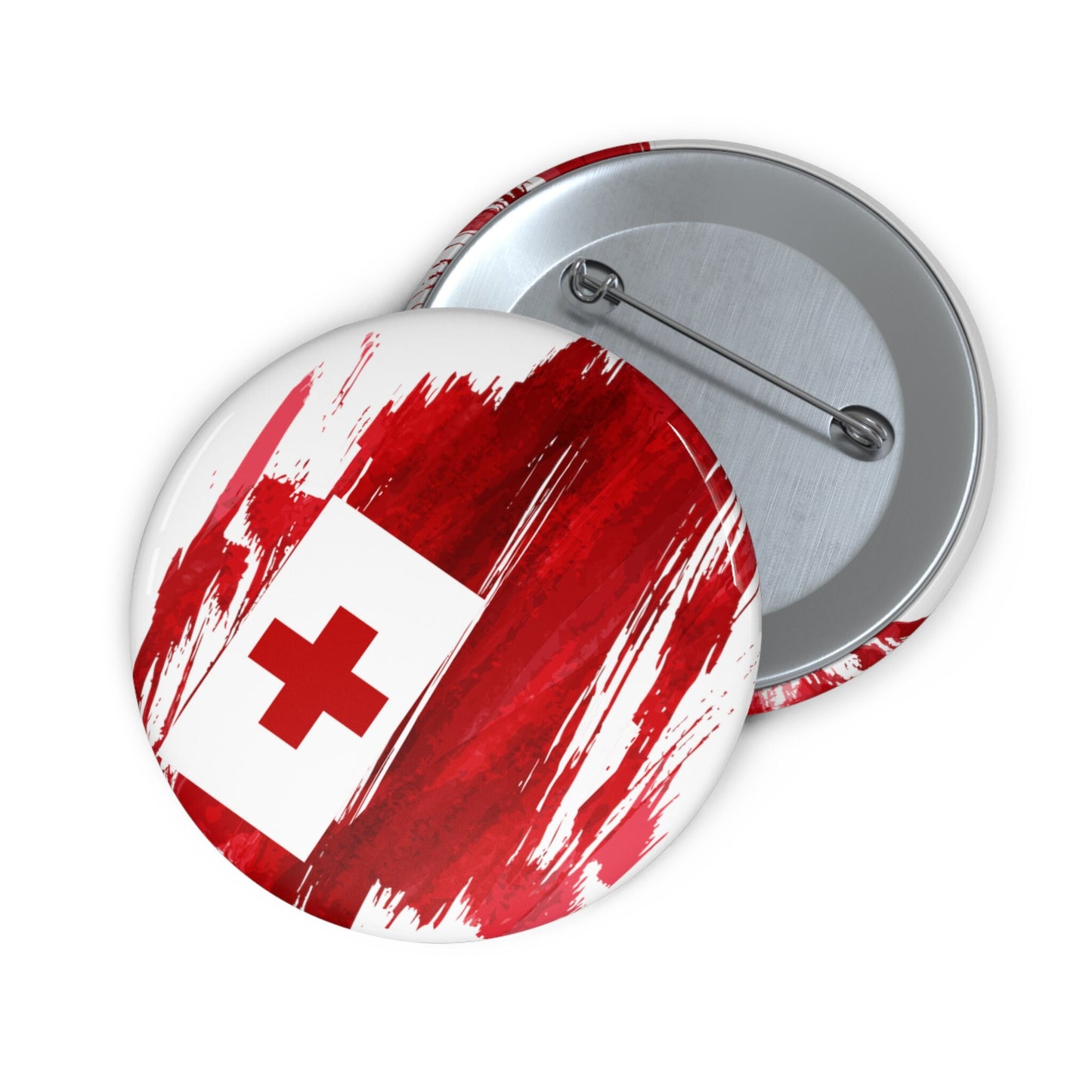 Tonga Flag Pin Button - Custom Pinback, Patriotic Campaign Buttons, Personalized Birthday Pins, Collectible Badge, Metal Pin