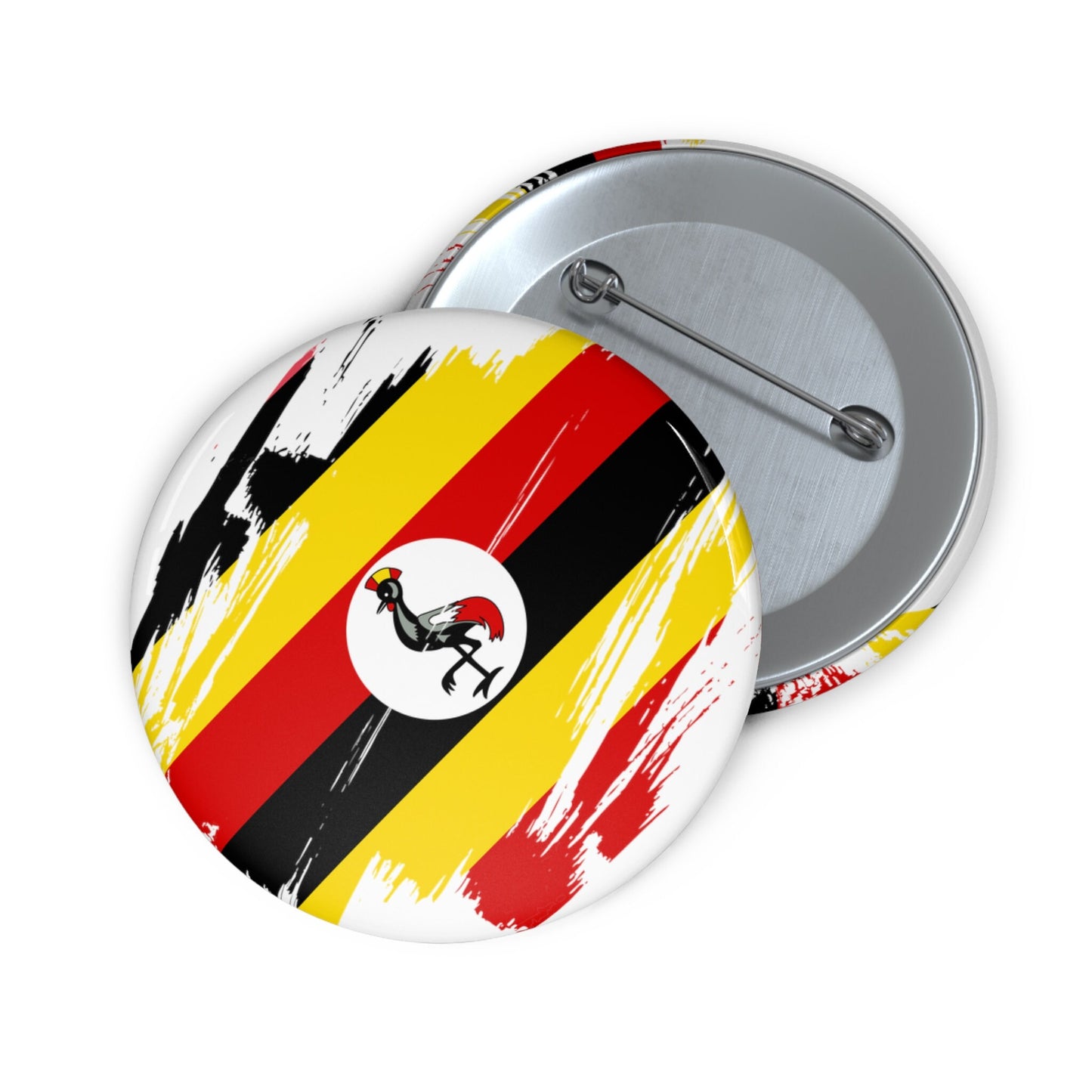 Uganda Flag Pin Button - Custom Pinback, Patriotic Campaign Buttons, Personalized Birthday Pins, Collectible Badge, Metal Pin