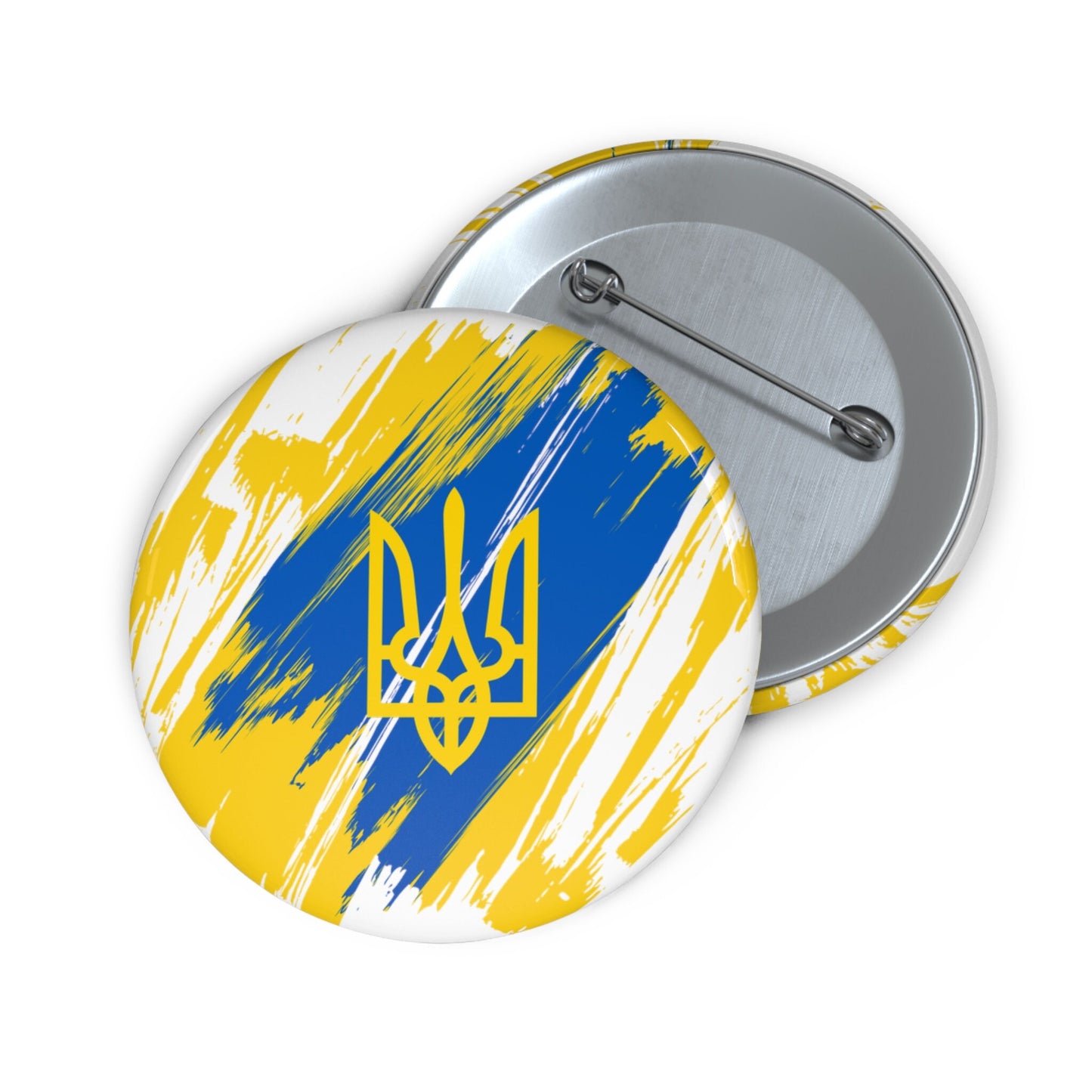 Ukraine Flag Pin Button - Custom Pinback, Patriotic Campaign Buttons, Personalized Birthday Pins, Collectible Badge, Metal Pin