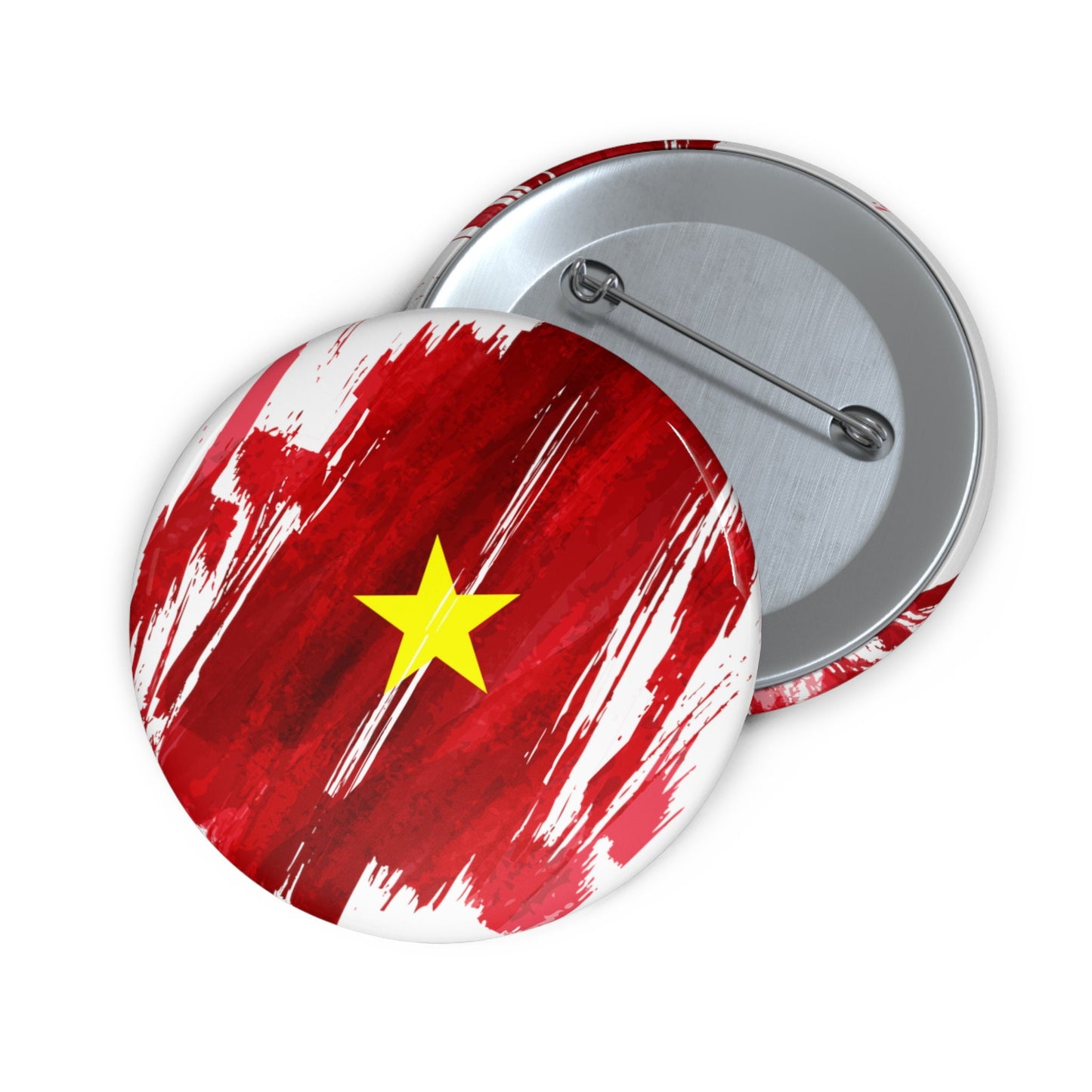 Vietnam Flag Pin Button - Custom Pinback, Patriotic Campaign Buttons, Personalized Birthday Pins, Collectible Badge, Metal Pin