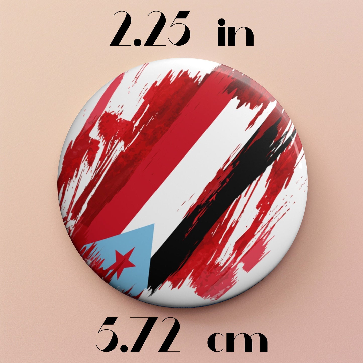 Yemen Flag Pin Button - Custom Pinback, Patriotic Campaign Buttons, Personalized Birthday Pins, Collectible Badge, Metal Pin