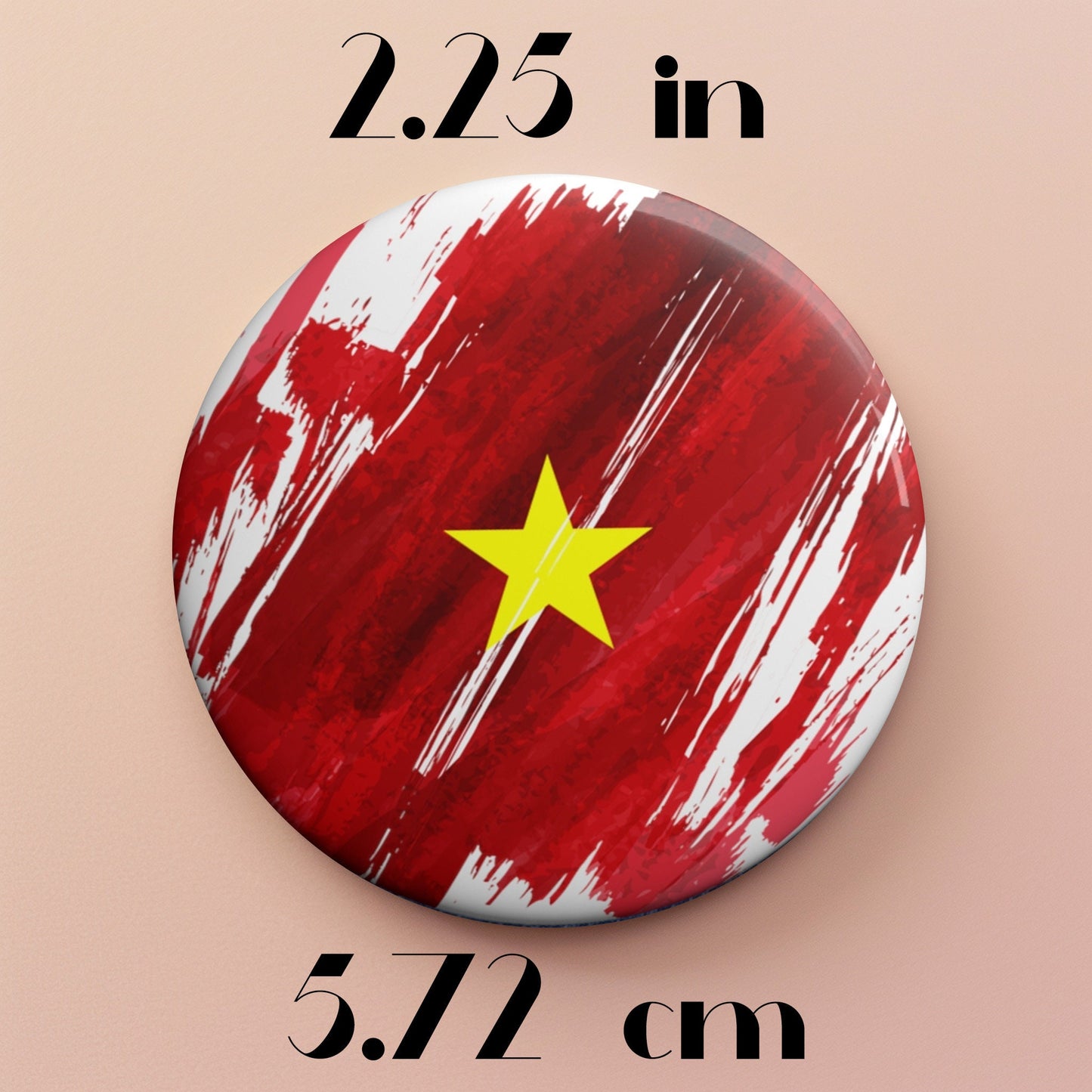 Vietnam Flag Pin Button - Custom Pinback, Patriotic Campaign Buttons, Personalized Birthday Pins, Collectible Badge, Metal Pin