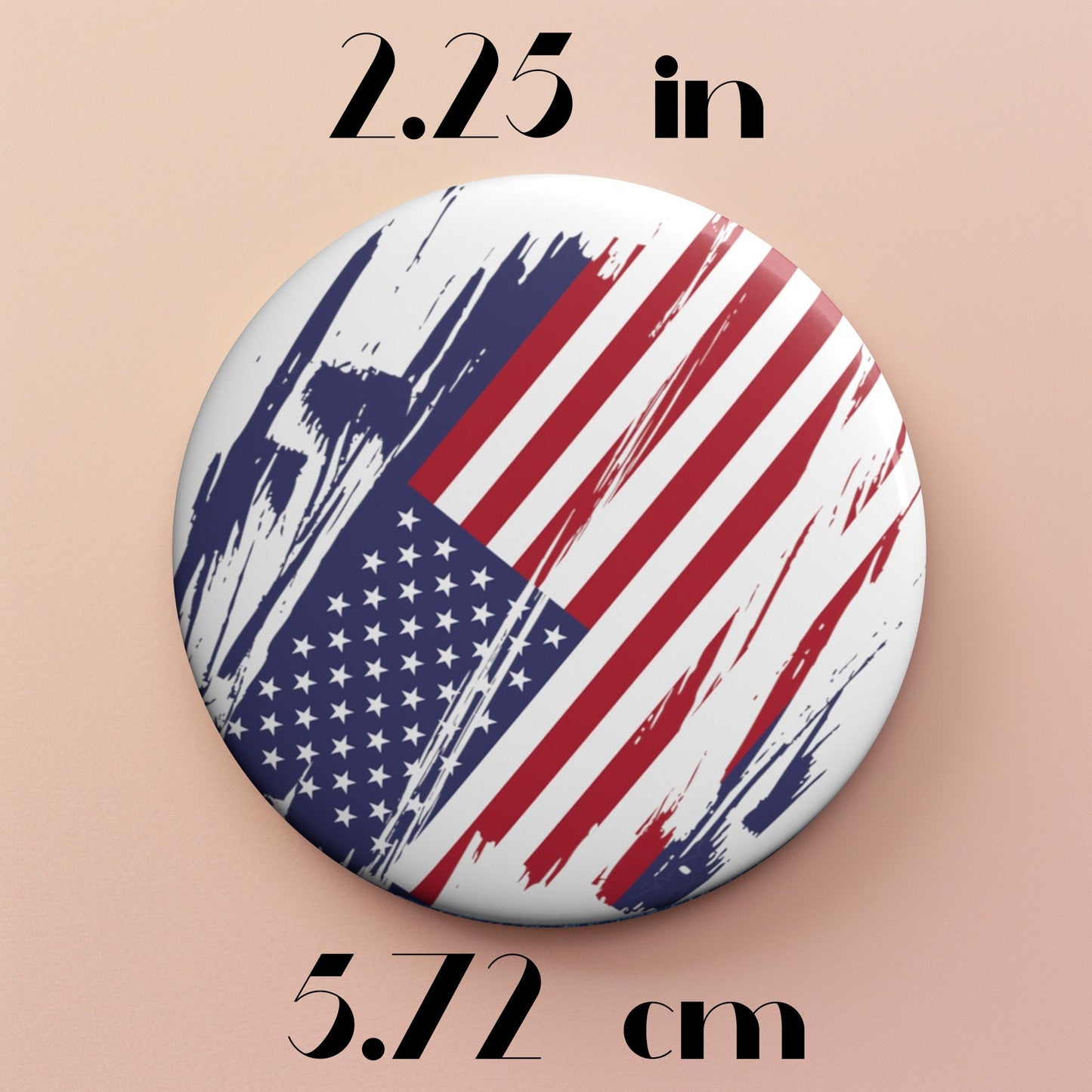 United States of America Flag Pin Button - Custom Pinback, Patriotic Campaign Buttons, Personalized Birthday Pins, Metal Pin