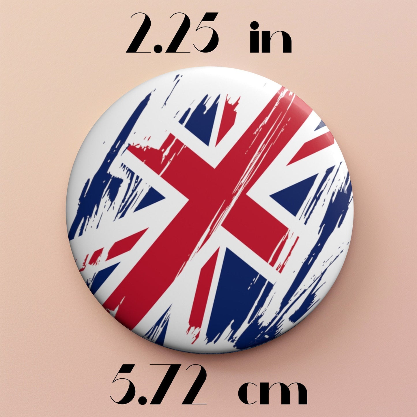 United Kingdom Flag Pin Button - Custom Pinback, Patriotic Campaign Buttons, Personalized Birthday Pins, Collectible Badge, Metal Pin