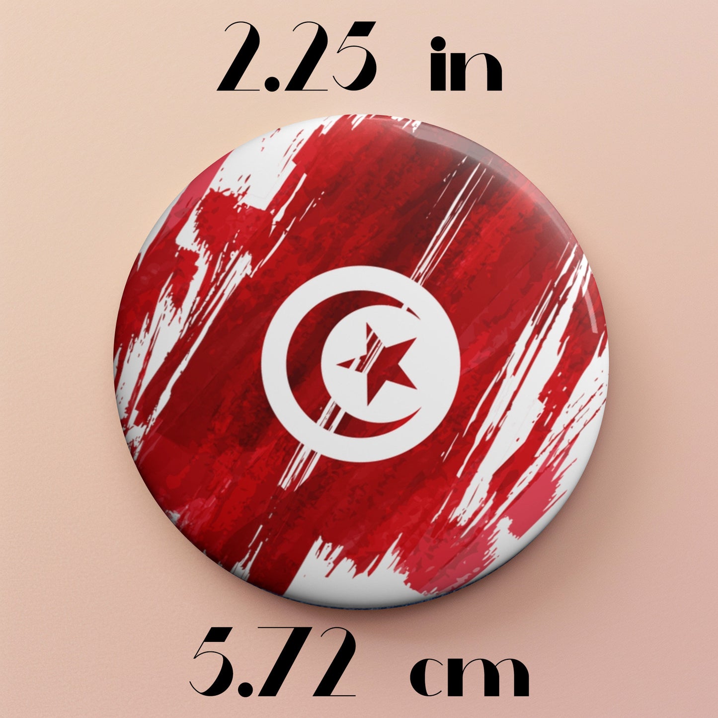Tunisia Flag Pin Button - Custom Pinback, Patriotic Campaign Buttons, Personalized Birthday Pins, Collectible Badge, Metal Pin