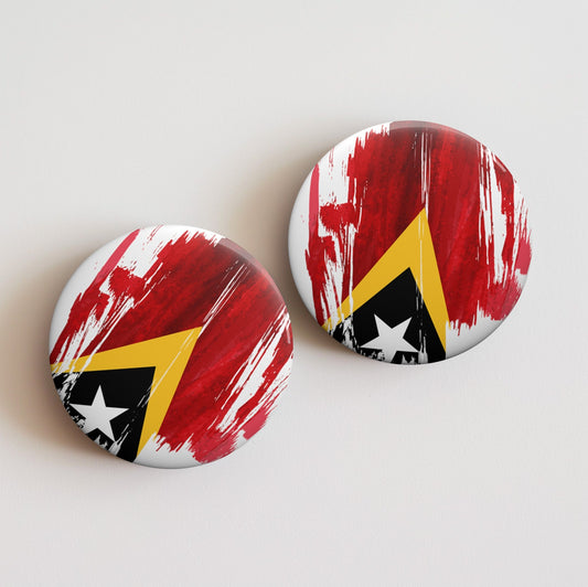 Timor-Leste Flag Pin Button - Custom Pinback, Patriotic Campaign Buttons, Personalized Birthday Pins, Collectible Badge, Metal Pin