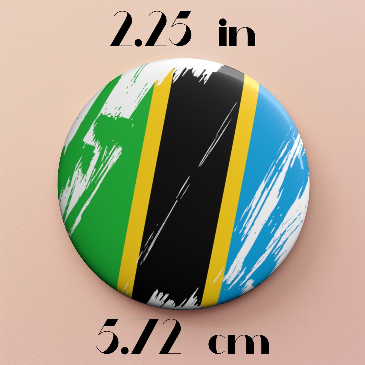 Tanzania Flag Pin Button - Custom Pinback, Patriotic Campaign Buttons, Personalized Birthday Pins, Collectible Badge, Metal Pin